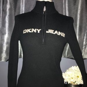 DKNY Small Black zip up sweater.